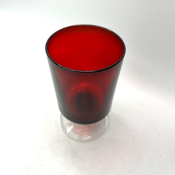 Arcoroc France Wine Glass Ruby Red Clear Stemmed -Great - Picture 2 of 10